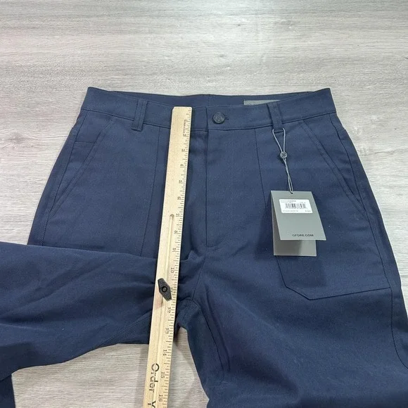 NEW G/FORE Pants Womens 8 Navy Straight Tapered High Rise Golf Chino Trousers